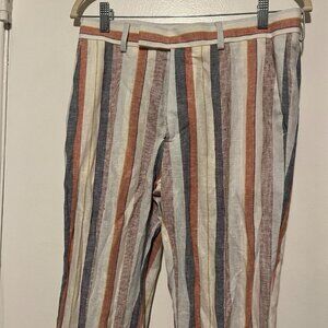 ASOS DESIGN slim pants with red, blue, white strips -- W30, L30
